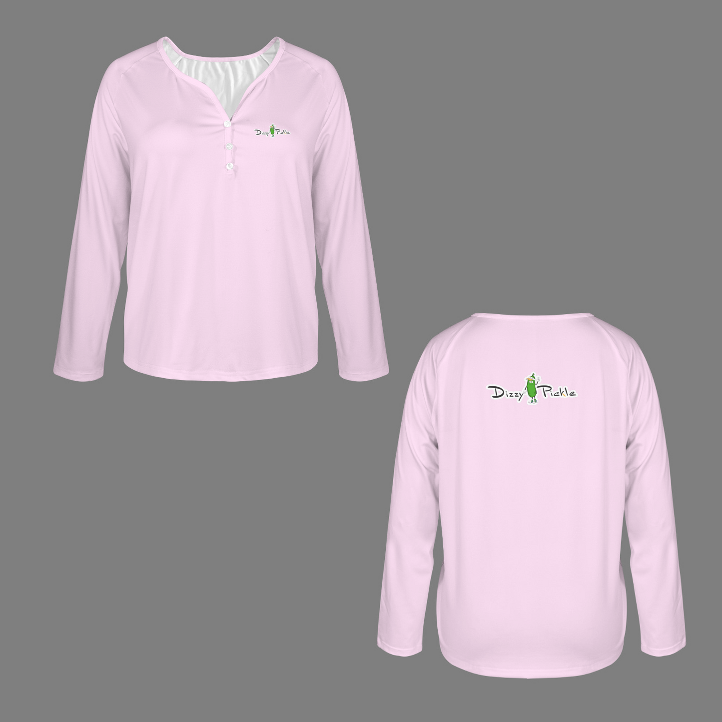 Three Button Long Sleeve Pale Pink