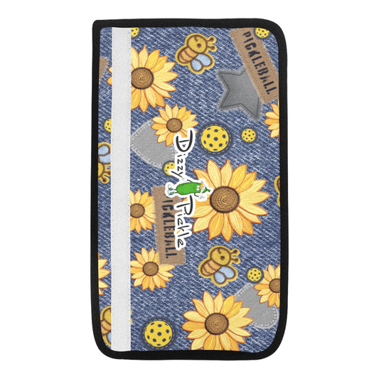 Dizzy Pickle Amy Sunflowers Car Seat Belt Cover 7" x 12.6"