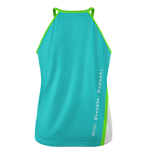 Dizzy Pickle Performance DS Women's Pickleball Sleeveless Crew Neck Vest Cool Teal Lime Green