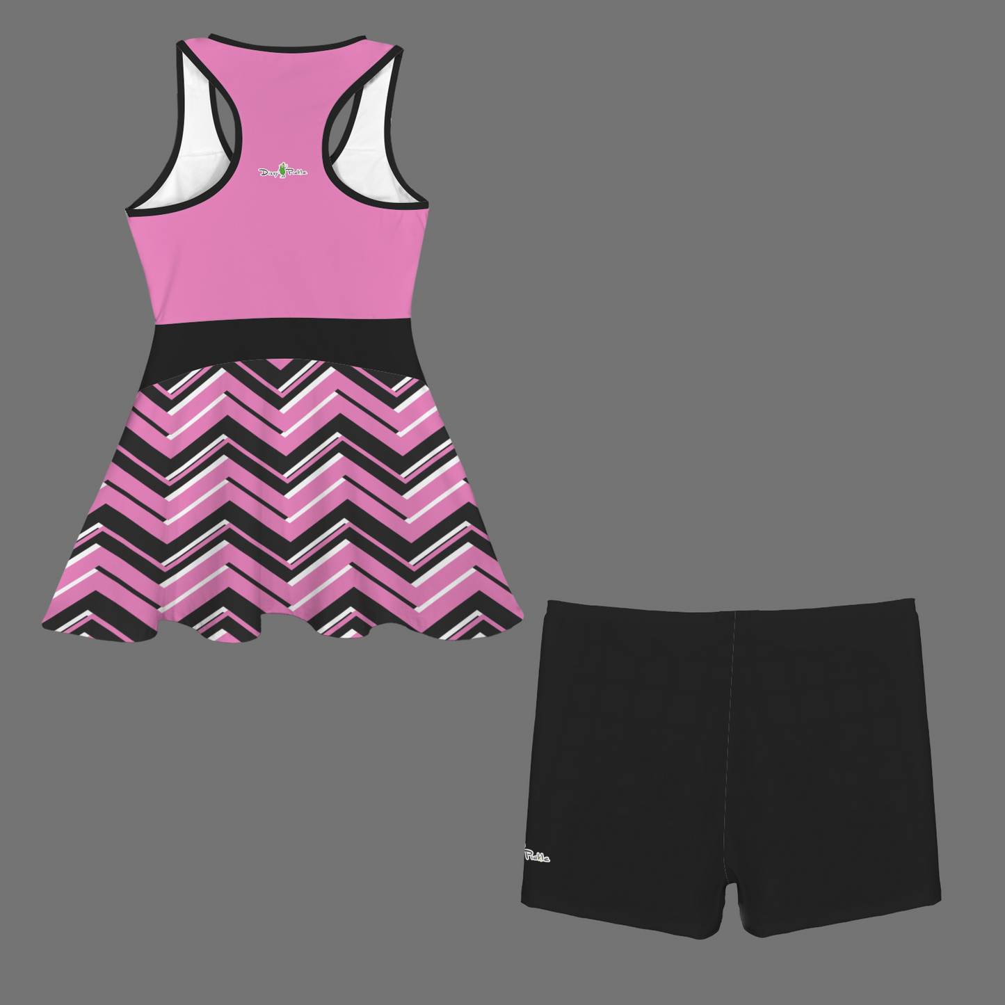 Dizzy Pickle Women's Razor Back Front Zip 2-in-1 Tank Dress and Shorts