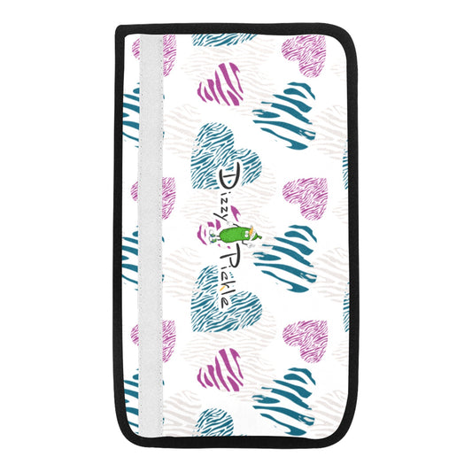 Dizzy Pickle Shelley Deep White Car Seat Belt Cover 7" x 12.6"