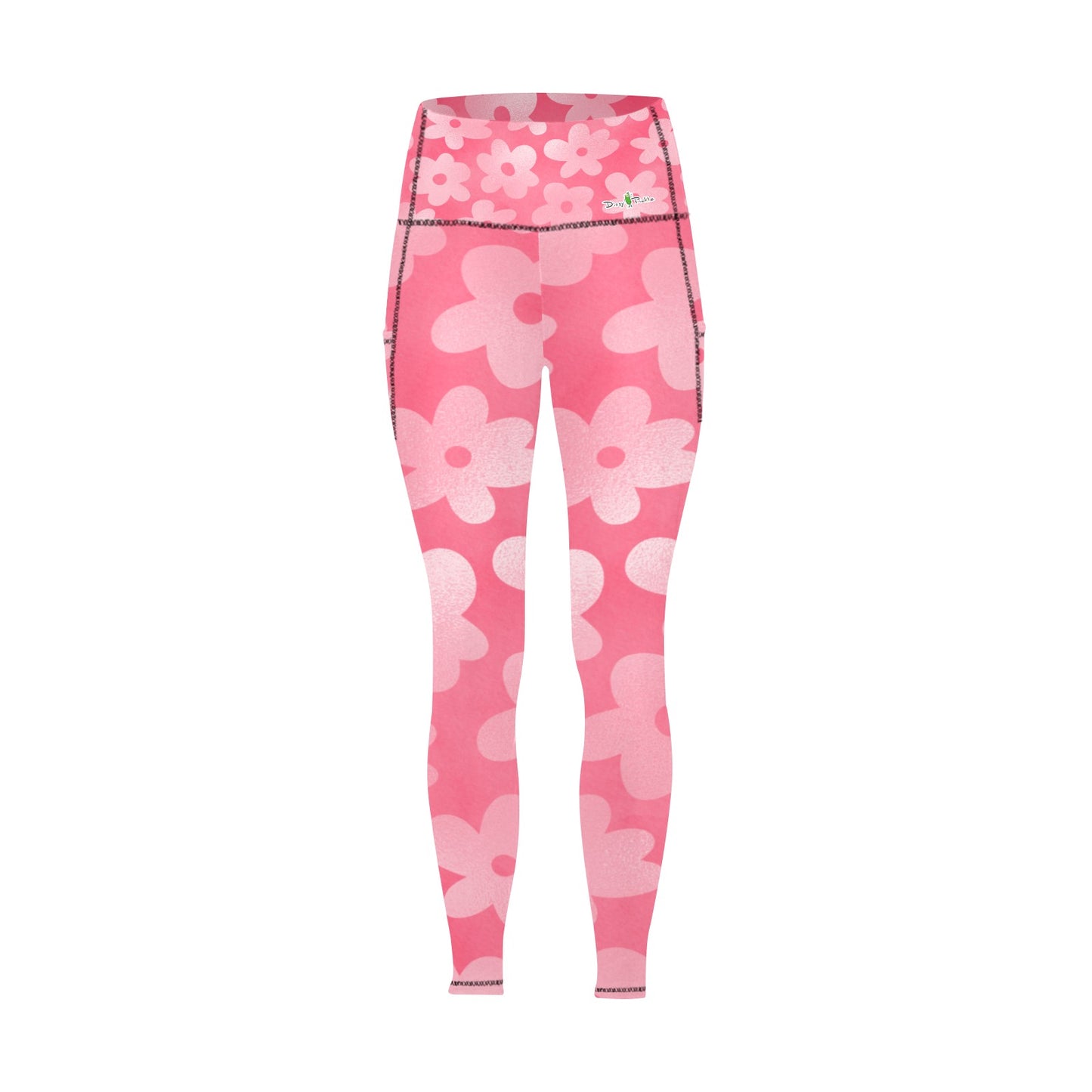 Dizzy Pickle Adleigh Blooms Women's Pickleball Performance Leggings (Ankle Length, High-Waisted, & Two Side Pockets)