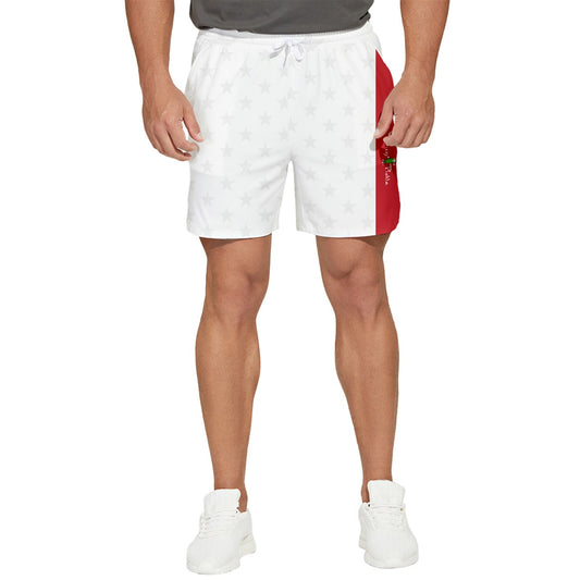Dizzy Pickle Stars White/Red Men's Pickleball Shorts