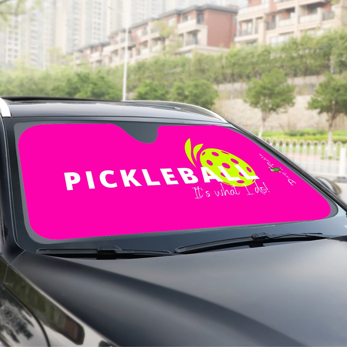 DZY P Classic - Hot Pink - Pickleball Windshield Sunshade by Dizzy Pickle
