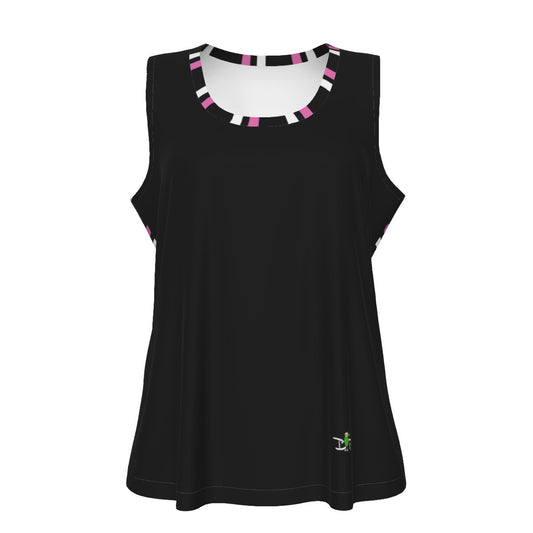 Dizzy Pickle Coming Up Daisies BP Stripes Women's Pickleball Sleeveless Sports Tank Top Black Pink