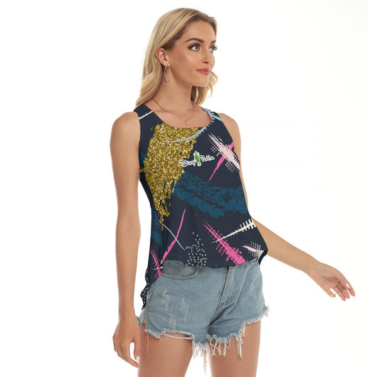 Dizzy Pickle Graffiti W5XEA7 Blue Women's Pickleball Open-Backed Sleeveless Tank Top