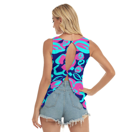 Dizzy Pickle Lesia BBP Solid Blooms Women's Pickleball Open-Backed Sleeveless Tank Top