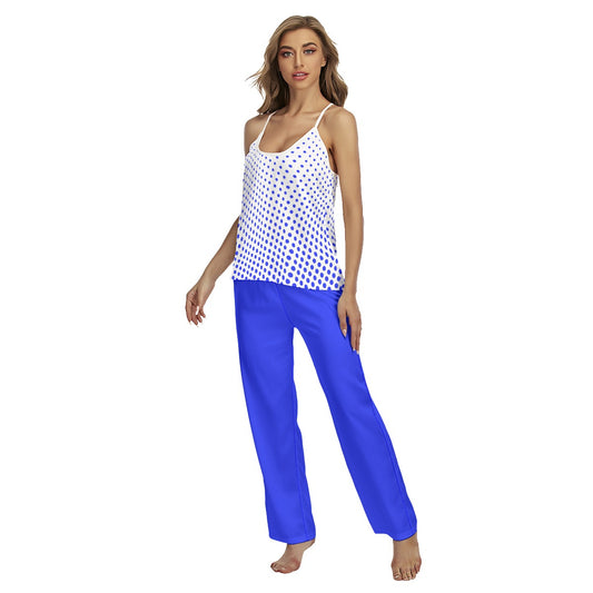 Dizzy Pickle Kim Blue Polka Dots Women's Pickleball Cami Pajamas Set