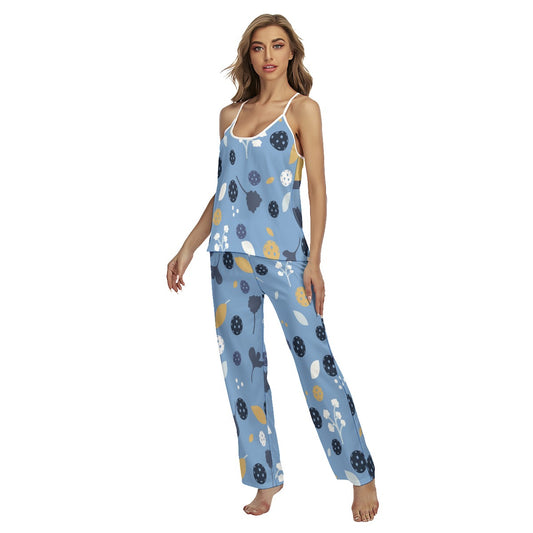 Lesley - Light Blue - Pickleball Cami Pajamas Set by Dizzy Pickle
