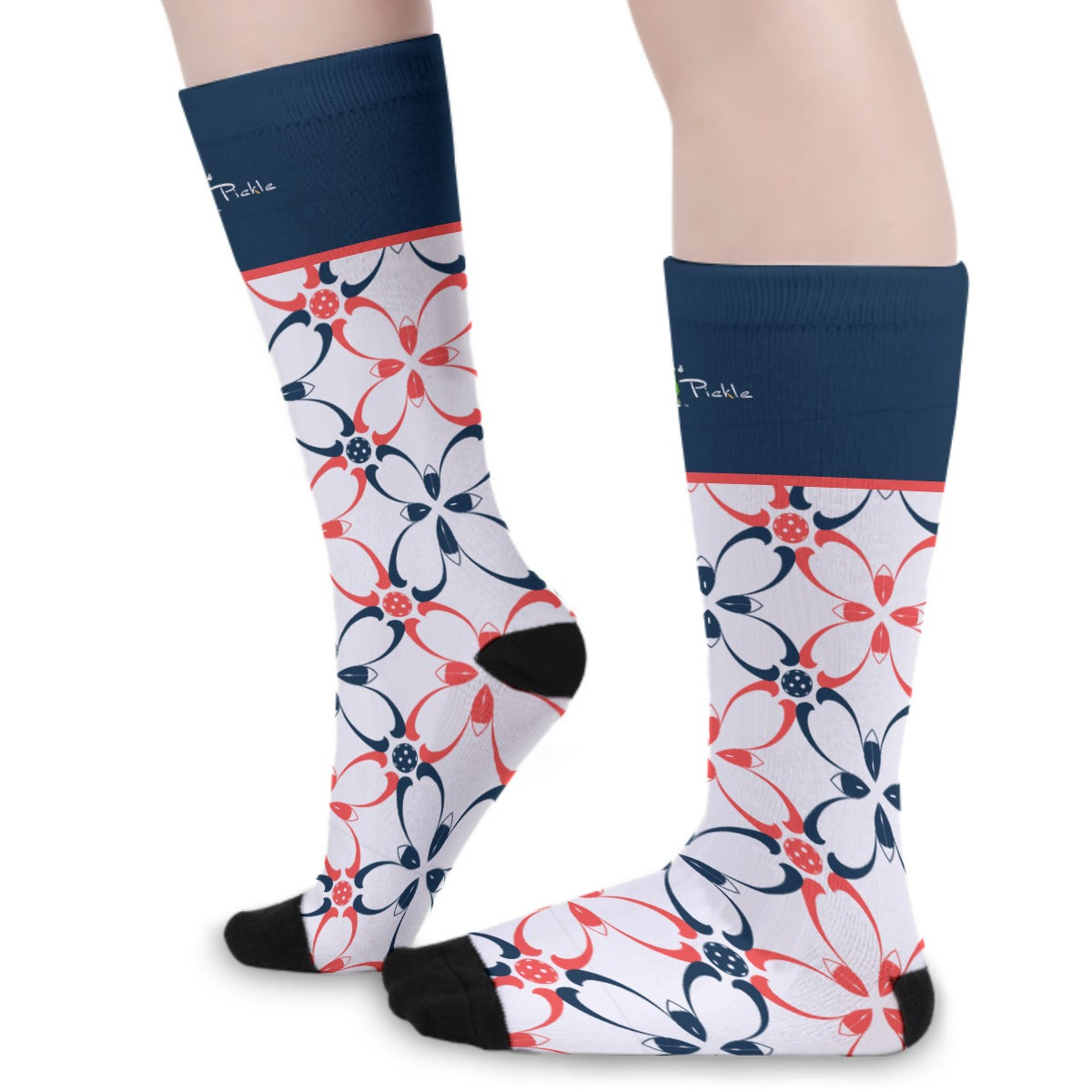 Dizzy Pickle Van Petals White Pickleball Long Socks