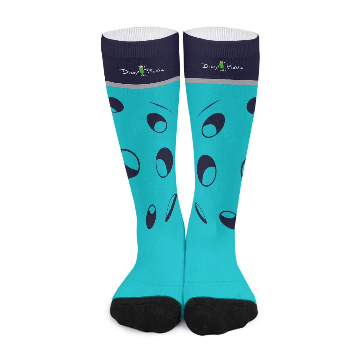 Lisa - Blue/Blue - Ball - Pickleball Long Socks by Dizzy Pickle