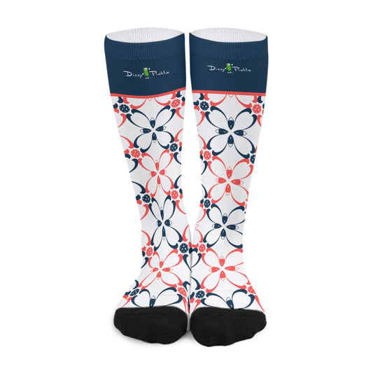 Dizzy Pickle Van Petals White Pickleball Long Socks