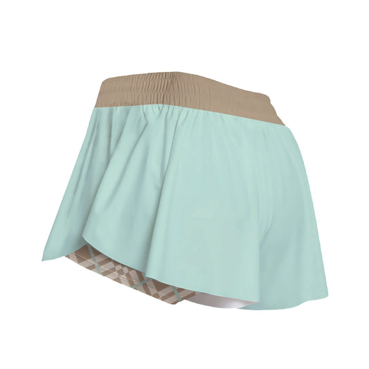 Dizzy Pickle Vickie Mint/Caramel Pickleball Women's Sport Culottes with Pockets