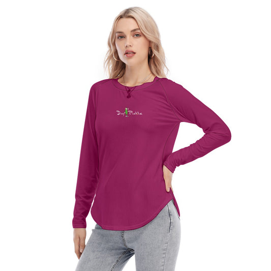 Dizzy Pickle DZY P Classic Mulberry Women's Long Sleeve U-Shape Hem T-Shirt
