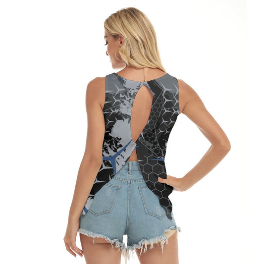 Dizzy Pickle Let's GEO 5RCKD Women's Pickleball Open-Backed Sleeveless Tank Top