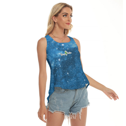 Dizzy Pickle Let's GEO W5XHPX Blue Stars Women's Pickleball Open-Backed Sleeveless Tank Top