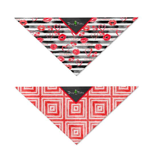 Dizzy Pickle Hugs and Kisses All Breed Reversible Pickleball Pet Scarf