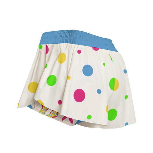 Dizzy Pickle Julie Dots Women's Sport Culottes Skorts with Inner Shorts and Pockets