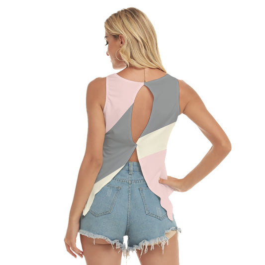 Dizzy Pickle Vickie Gray/Pink Women's Pickleball Open-Backed Tank Top