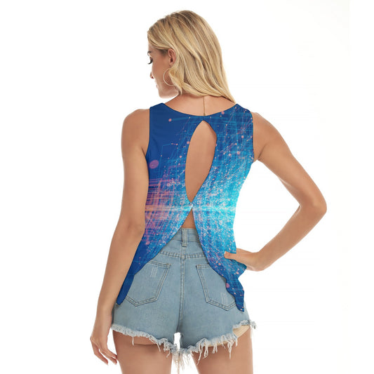 Dizzy Pickle Let's GEO 5T55U Women's Pickleball Open-Backed Sleeveless Tank Top