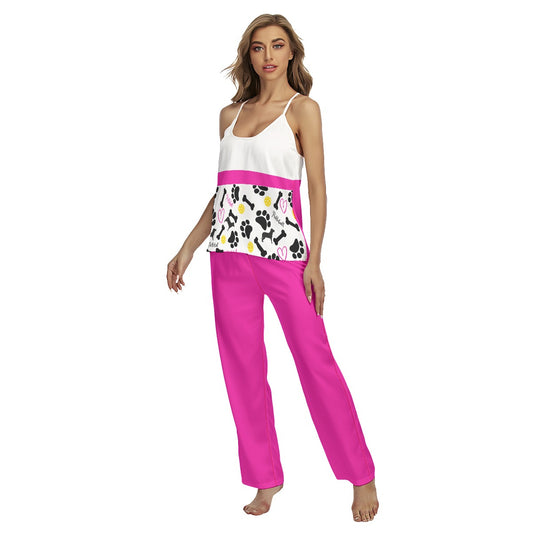 Dizzy Pickle Millie Women's Pickleball Sleeveless Cami Pajamas Set Fuchsia