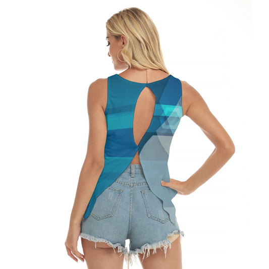 Dizzy Pickle Let's GEO 5T5RN Women's Pickleball Open-Backed Sleeveless Tank Top