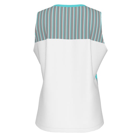 Dizzy Pickle Shelby White Stripes Women's Pickleball Sports Tank Top