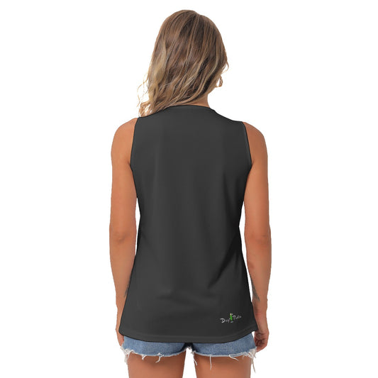 Dizzy Pickle Heidi - BKW - Black - Women's Pickleball Sleeveless V-Neck Top by Dizzy Pickle