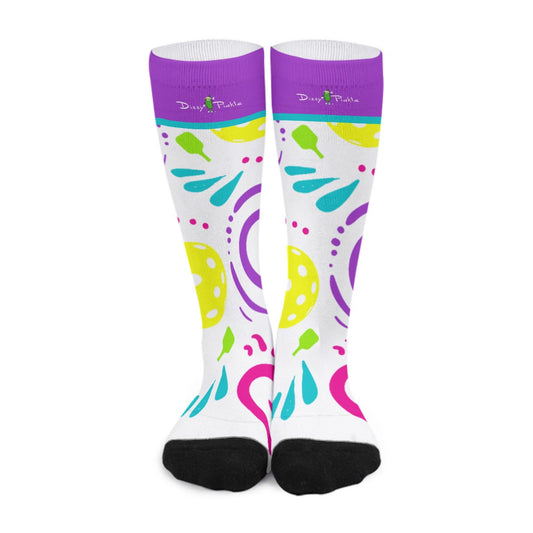 It's Swell - White - Pickleball Long Socks by Dizzy Pickle