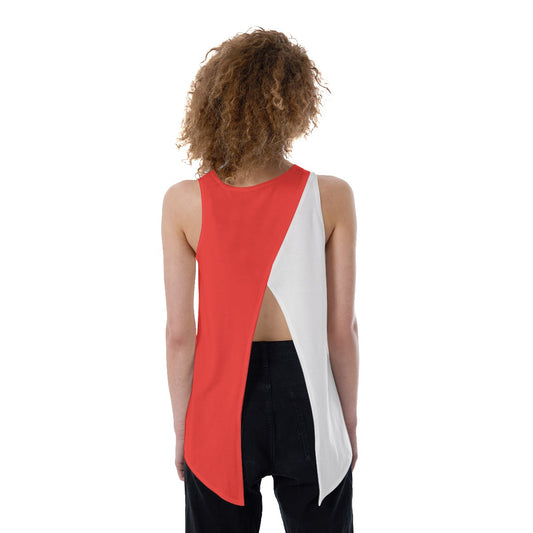 Dizzy Pickle Van Women's Pickleball Back Split Sleeveless Tank Top Blue Coral White