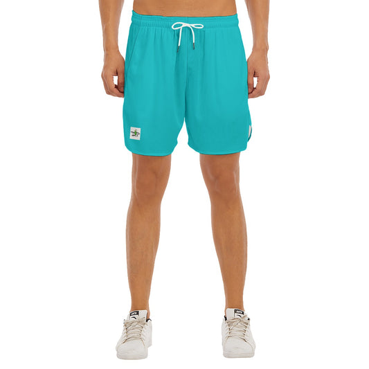 Dizzy Pickle DZY P Classic Cool Teal Men's Side Split Pickleball Court Shorts with Pockets