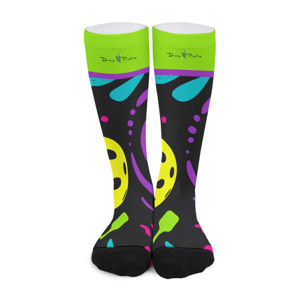 It's Swell - Black - Pickleball Long Socks by Dizzy Pickle