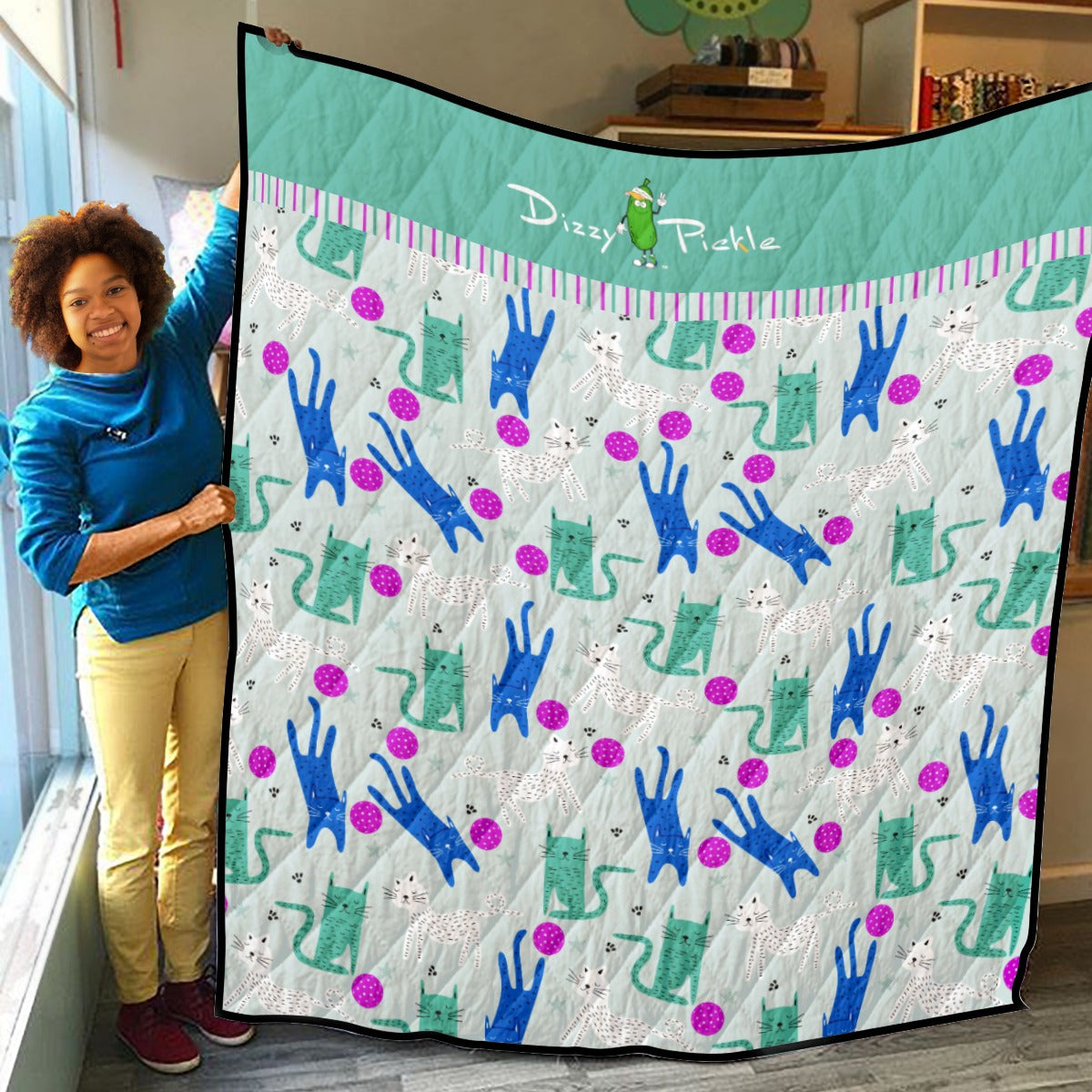 Dizzy Pickle GrayC Lightweight Courtside Quilt