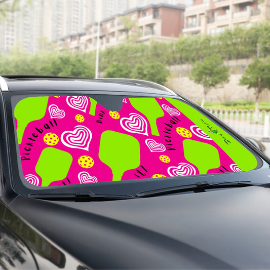 Dizzy Pickle Dinking Diva Hearts PG Pickleball Windshield Sunshade