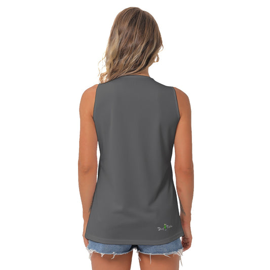 Dizzy Pickle Heidi - BKW - Charcoal - Women's Pickleball Sleeveless V-Neck Top by Dizzy Pickle