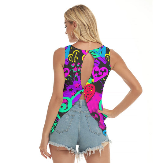 Dizzy Pickle Graffiti 5XA98 Women's Pickleball Open-Backed Sleeveless Tank Top