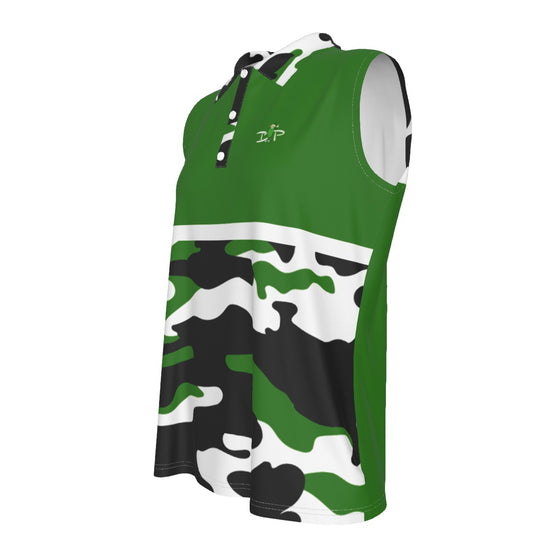 Dizzy Pickle Kati Main Green Women's Pickleball Sleeveless Collared Polo Shirt