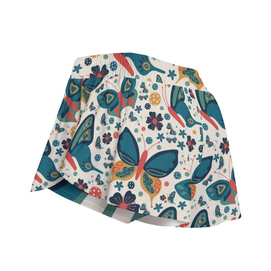 Penny - Butterflies - Blue - Pickleball Women's Sport Culottes with Pockets by Dizzy Pickle