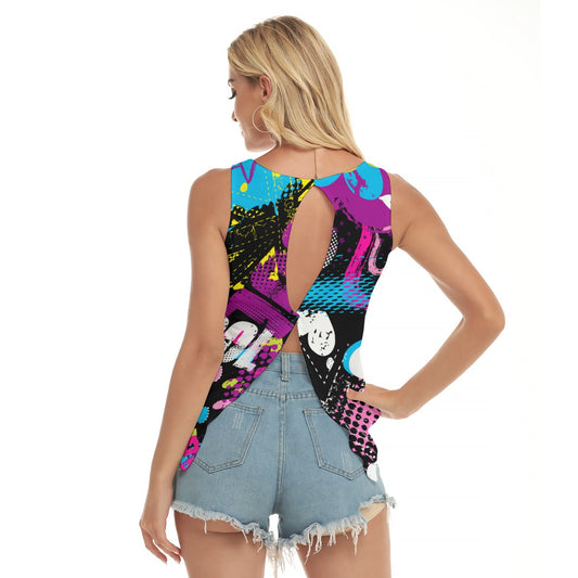 Dizzy Pickle Graffiti 5XAKT Women's Pickleball Open-Backed Sleeveless Tank Top