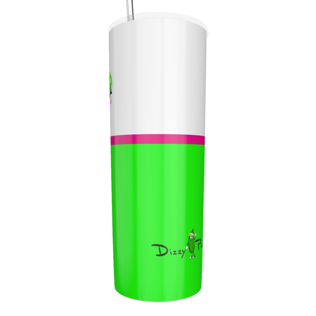 Dizzy Pickle Pickleball It's What I Do Green/Pink Glitter Tumbler with Stainless Steel Straw 20oz