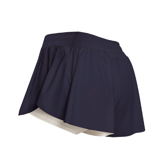 Lisa - Navy Blue - Striped - Pickleball Women's Sport Culottes With Pockets by Dizzy Pickle
