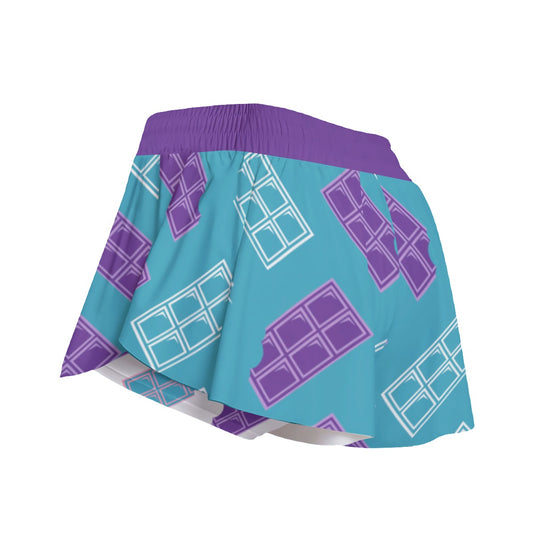 Dizzy Pickle So Sweet Candy Teal Pickleball Women's Sport Culottes with Pockets