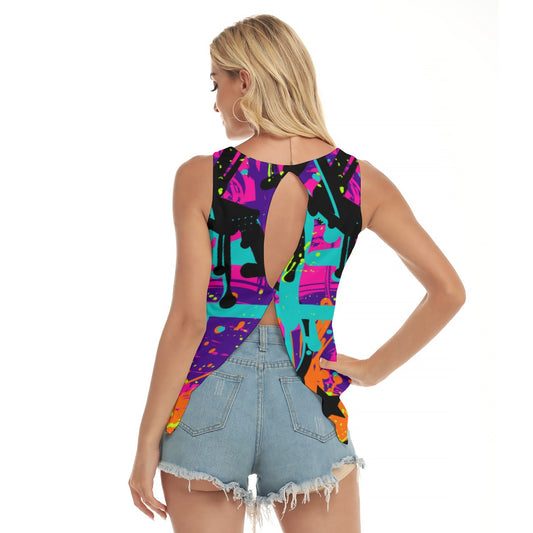 Dizzy Pickle Graffiti 5XAB5 Women's Pickleball Open-Backed Sleeveless Tank Top