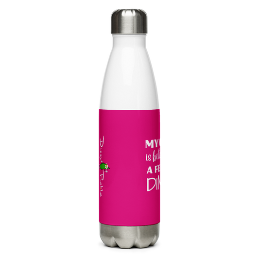 My Game is Better after a few DINKS! - Water Bottle - Hot Pink