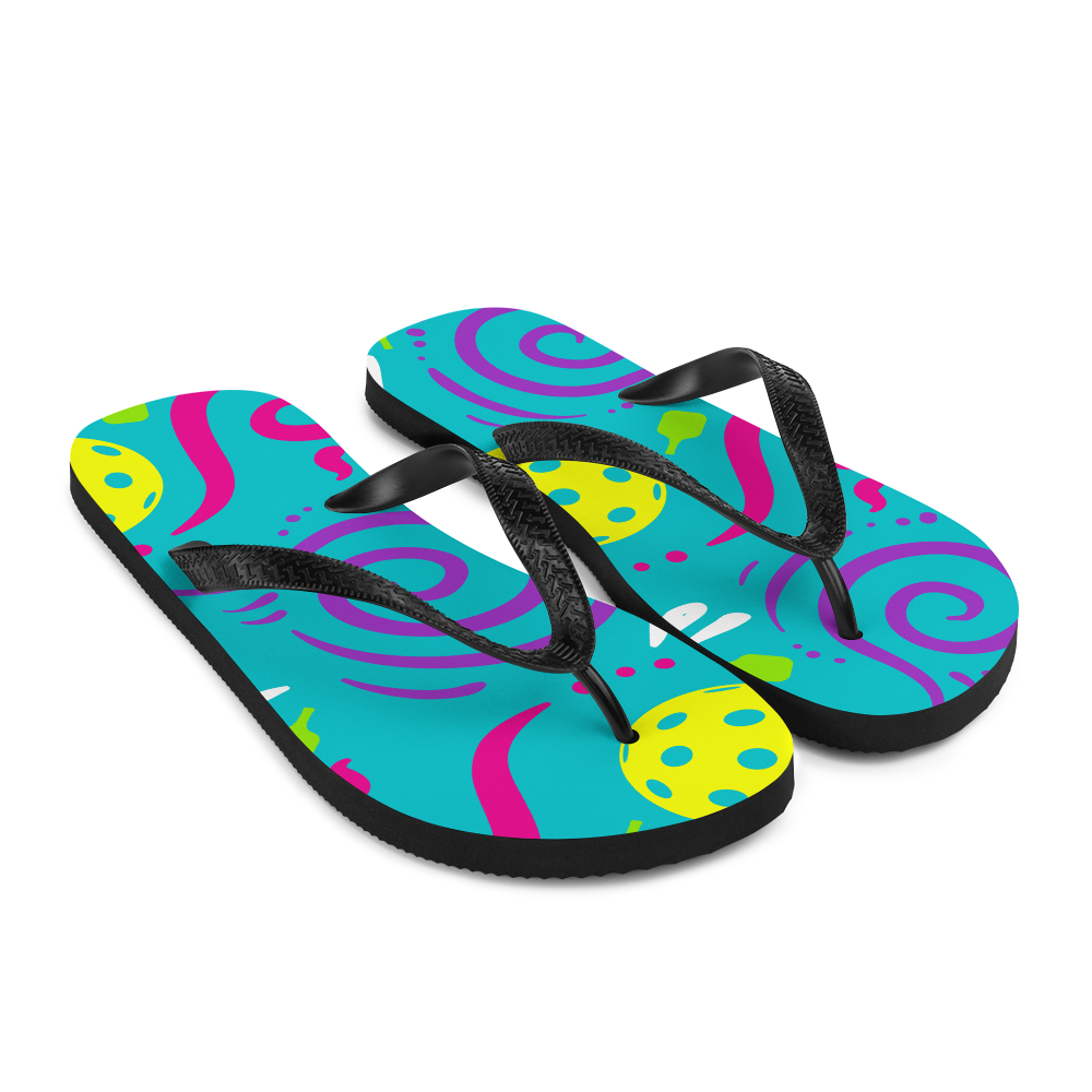 Dizzy Pickle It's Swell Blue Pickleball Flip Flops