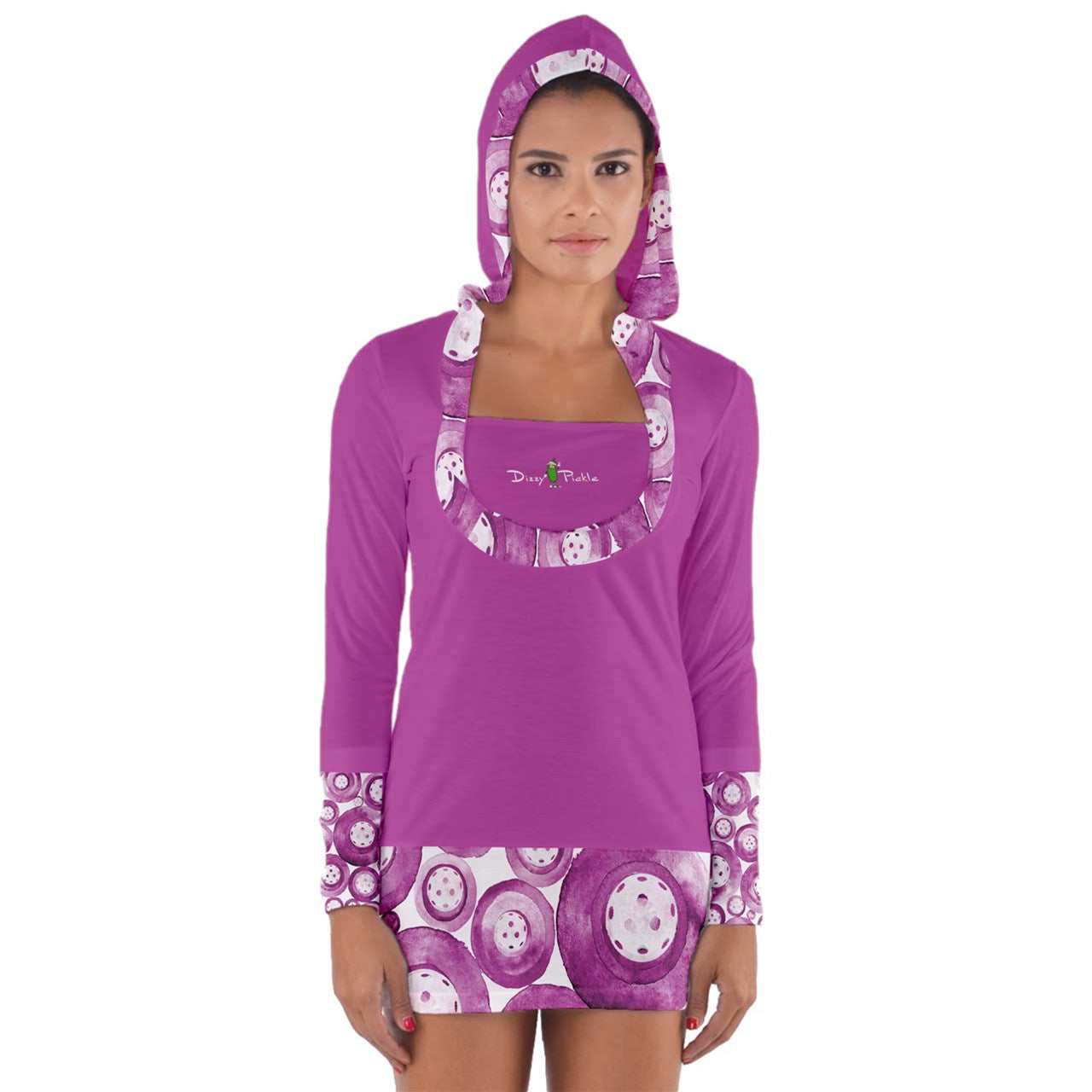 Women's Hooded T-Shirt with Cuffs