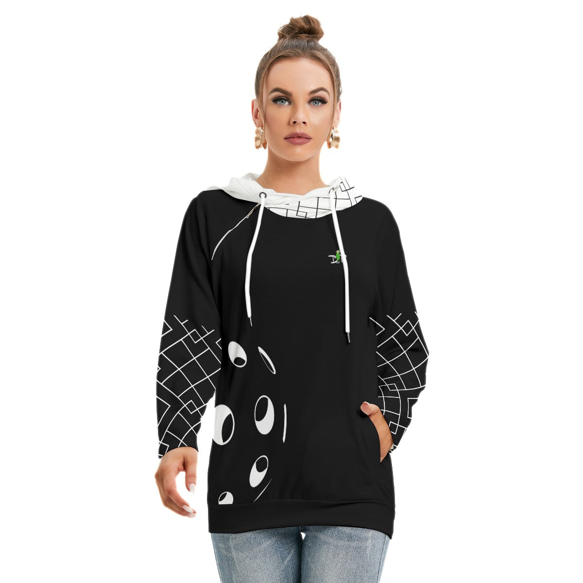 Women's Double Hat Hoodie with Pockets