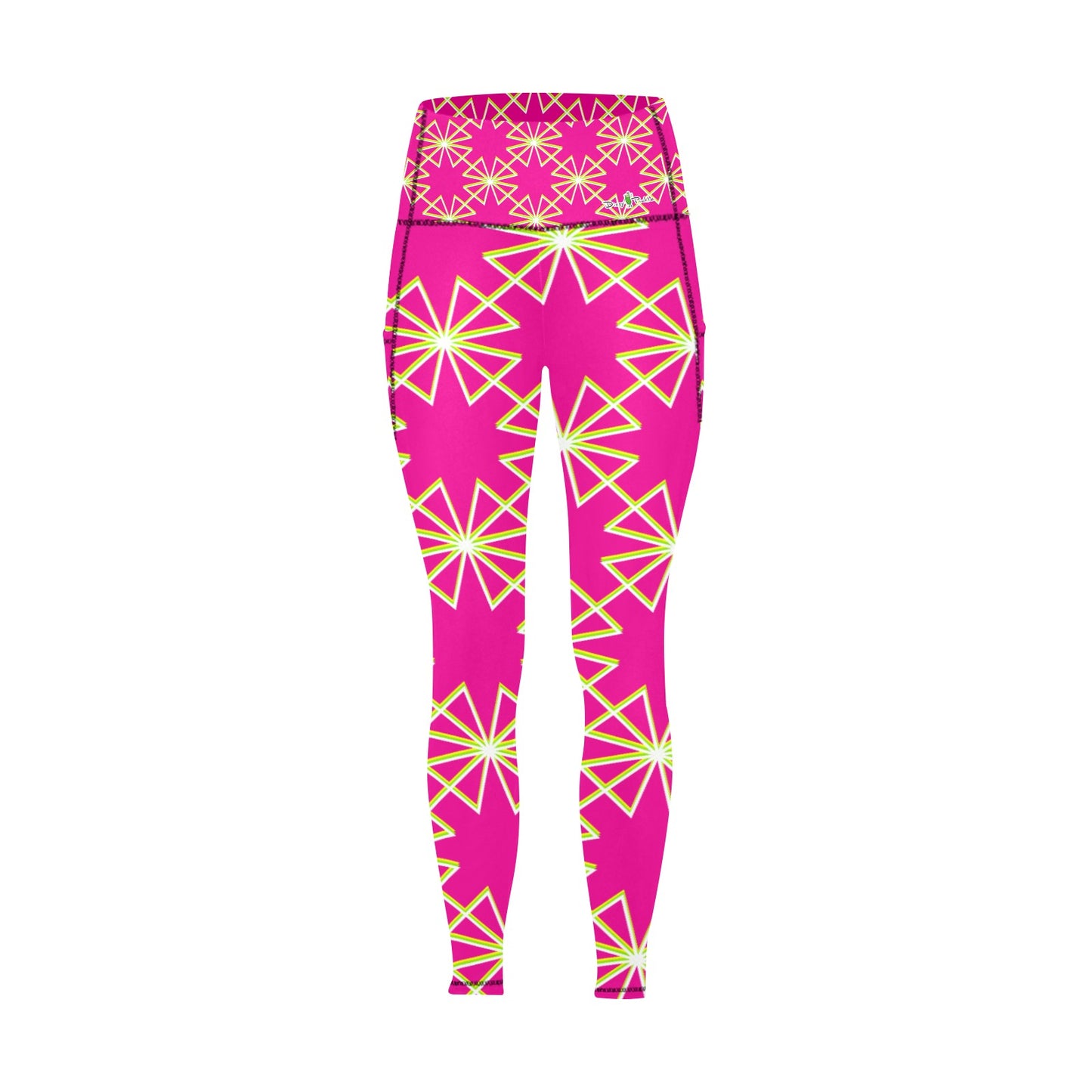 Dizzy Pickle Dinking Diva PG Stars Women's Pickleball Performance Leggings (Ankle Length, High-Waisted, & Two Side Pockets)