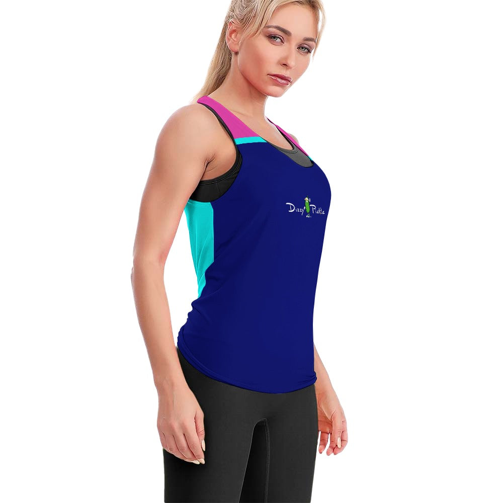 Dizzy Pickle Lesia Solid BBP Women's Pickleball Sweat-Absorbing Sleeveless Tie-Back Vest