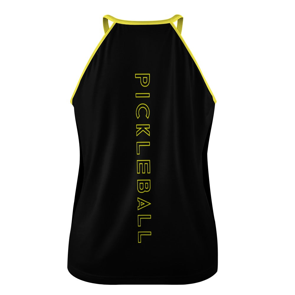 Dizzy Pickle PICKLEBALL Racing Stripe BKY Women's Pickleball Crew Neck Sleeveless Vest